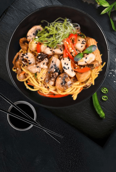 Лапша удон с креветками