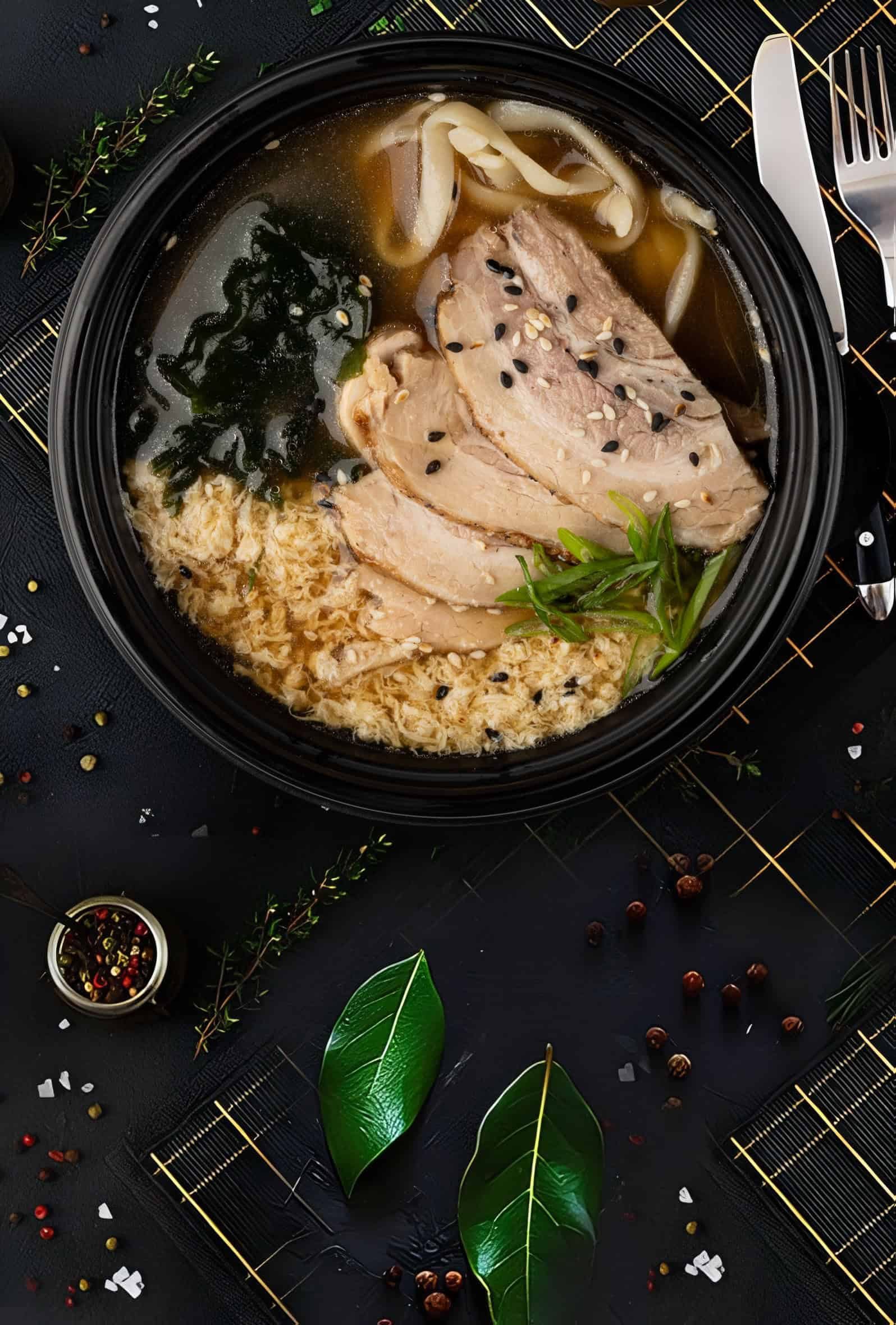 Udon soup with cha-shu pork.