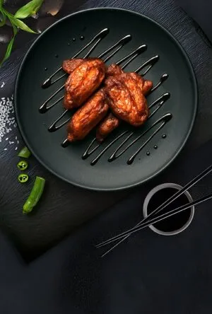 Chicken wings in teriyaki sauce