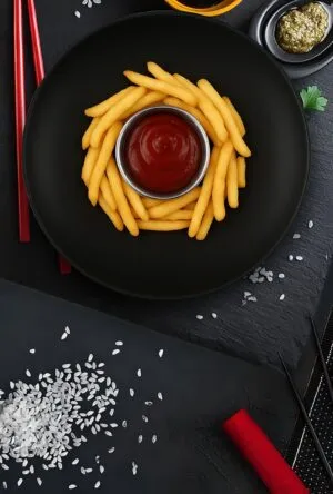 French fries with choice of sauce