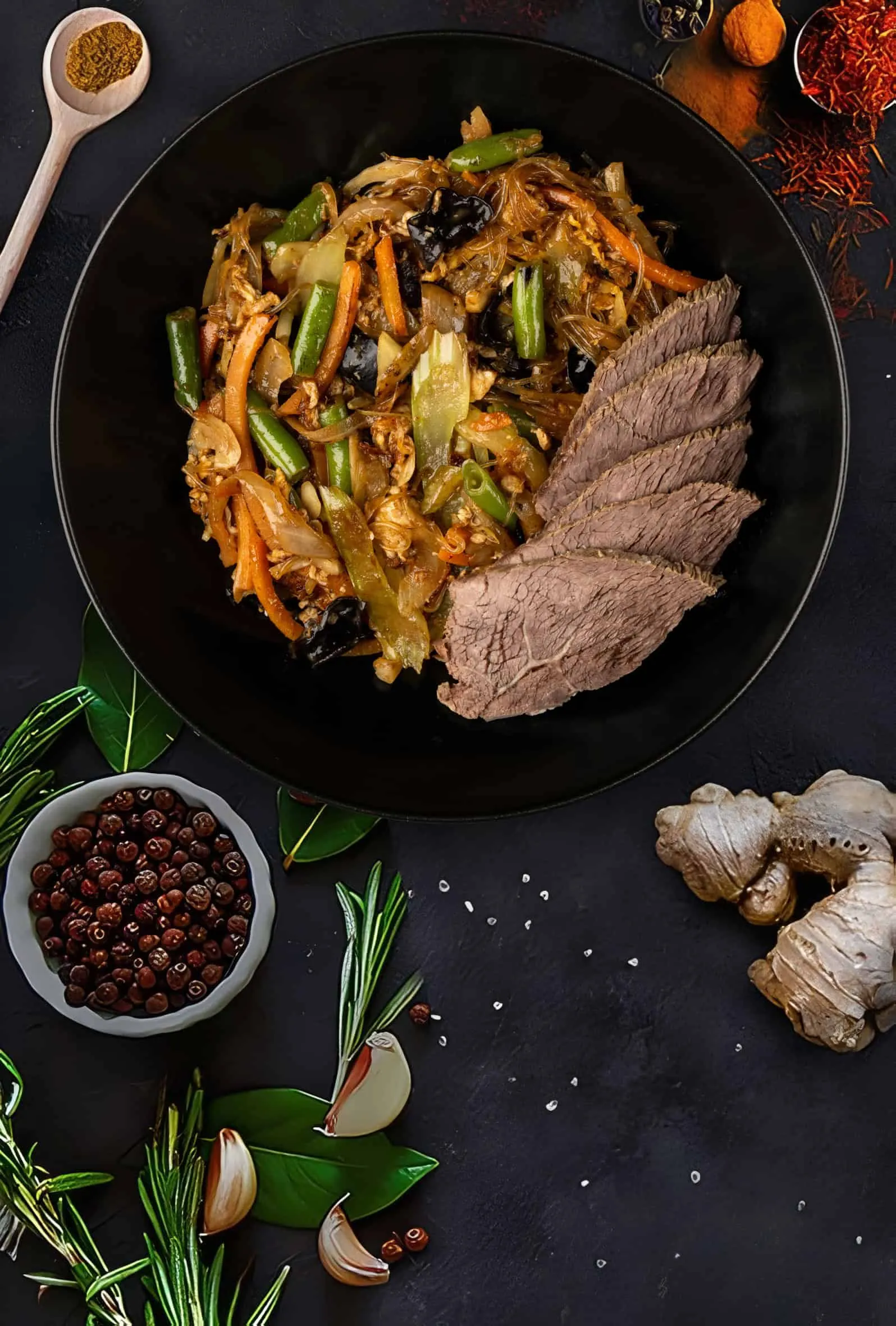 Прозрачная лапша с телятиной