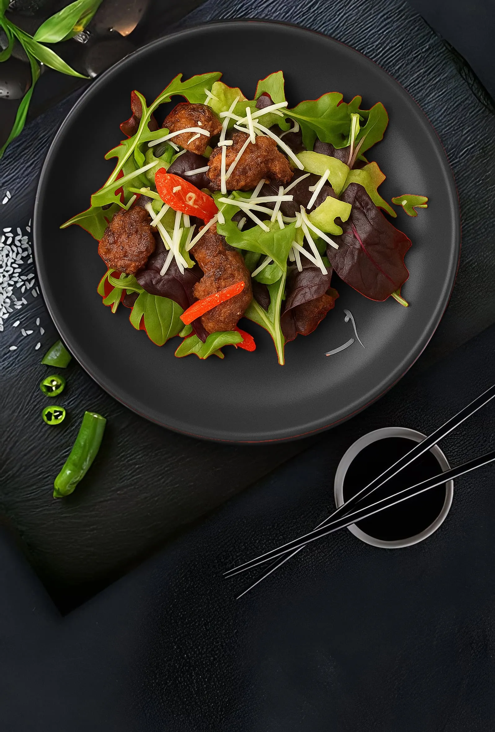 Салат с куриной печенью