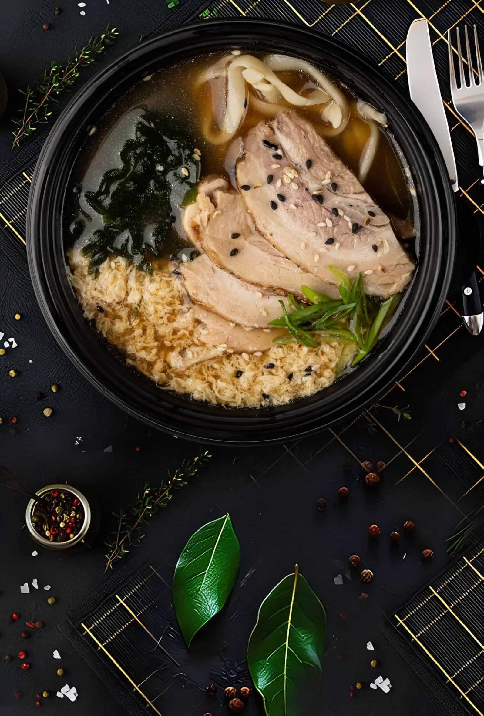 Udon soup with cha-shu pork.