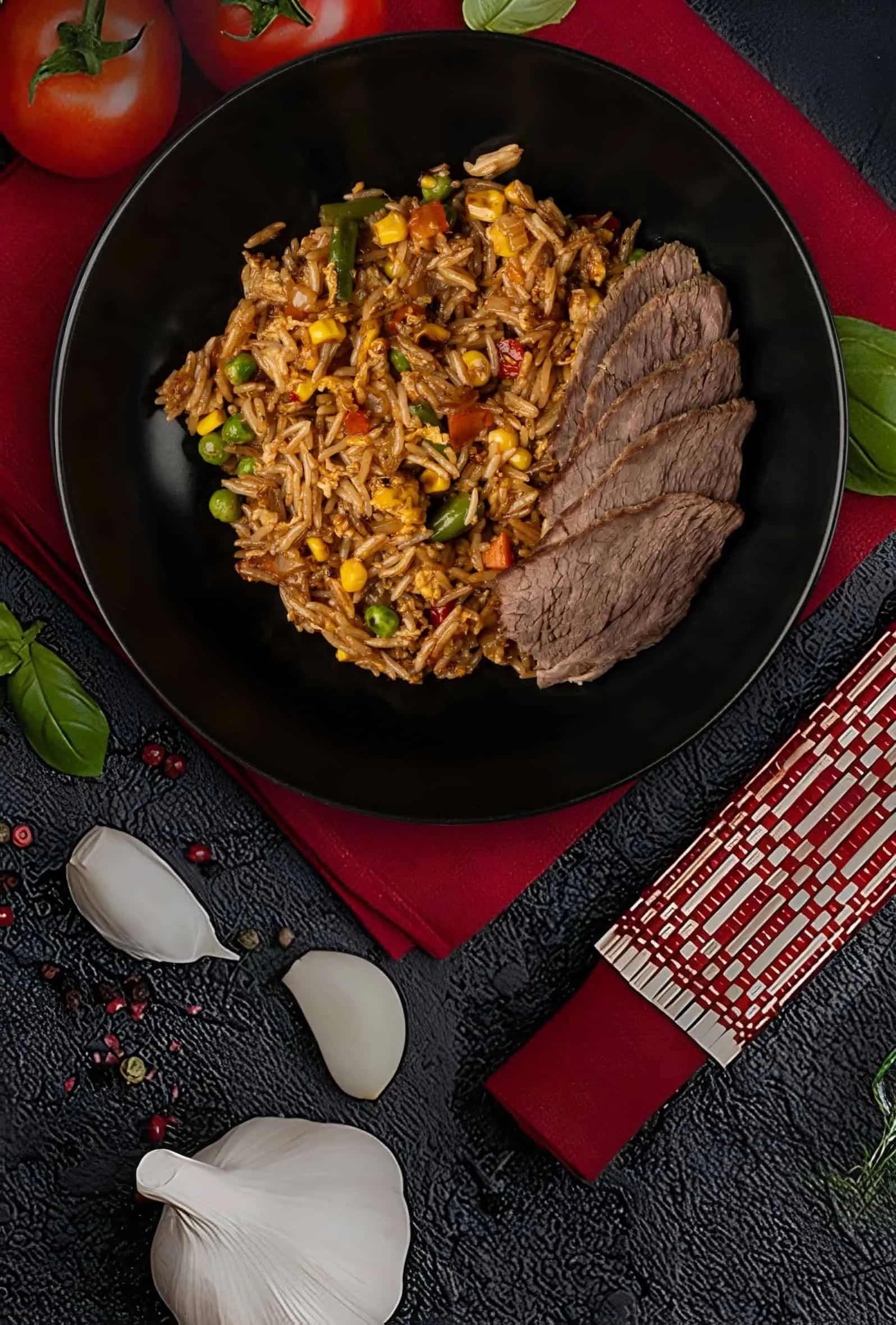 Рис по-тайски с телятиной