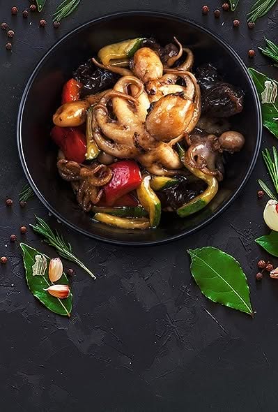 Baby octopus in Thai sauce