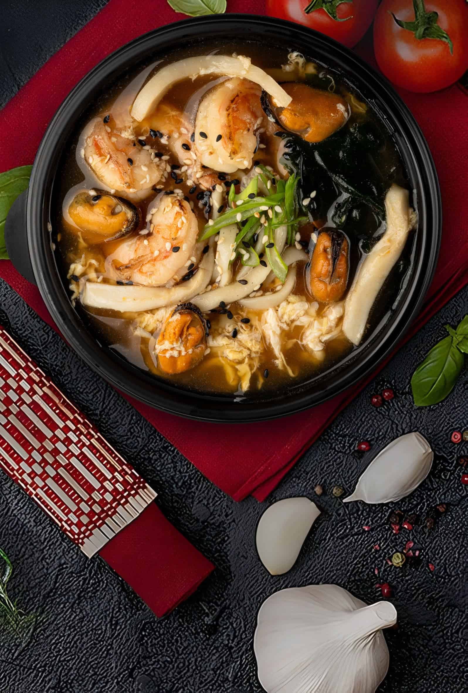 Kimchi seafood soup