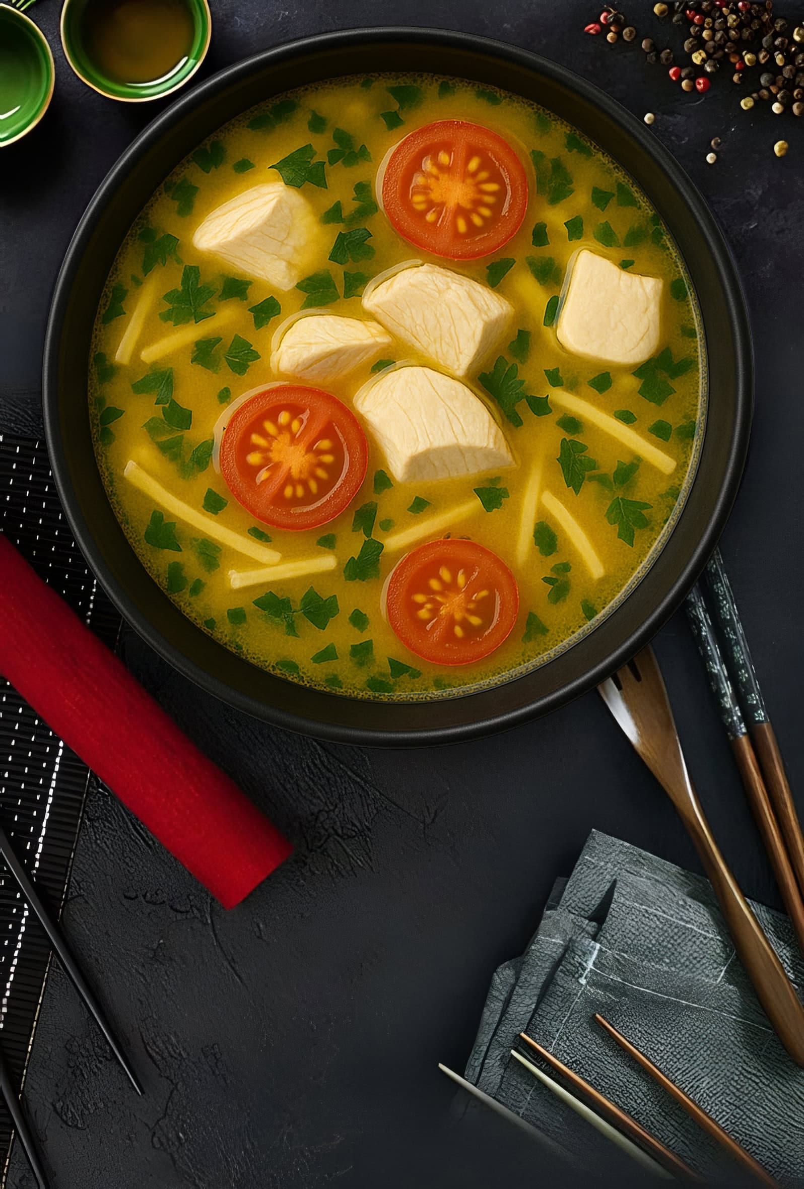 Tom Yum soup with chicken