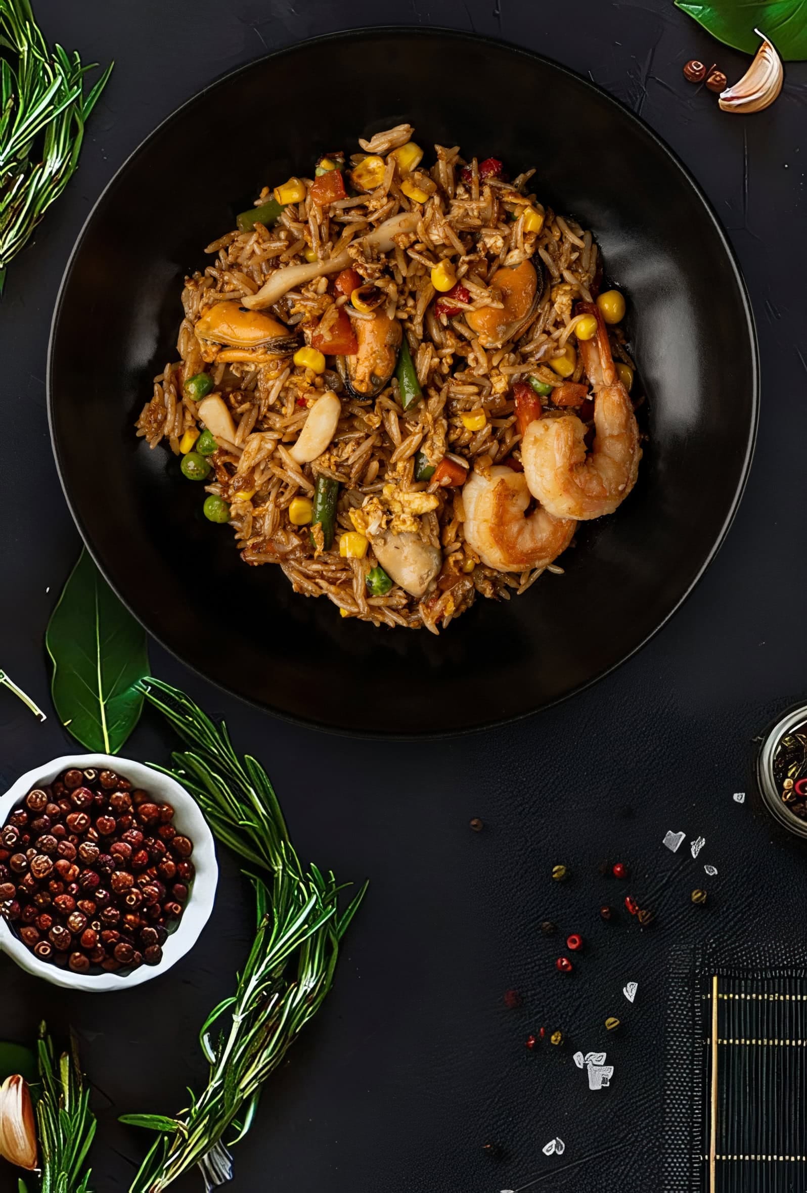 Thai rice with seafood